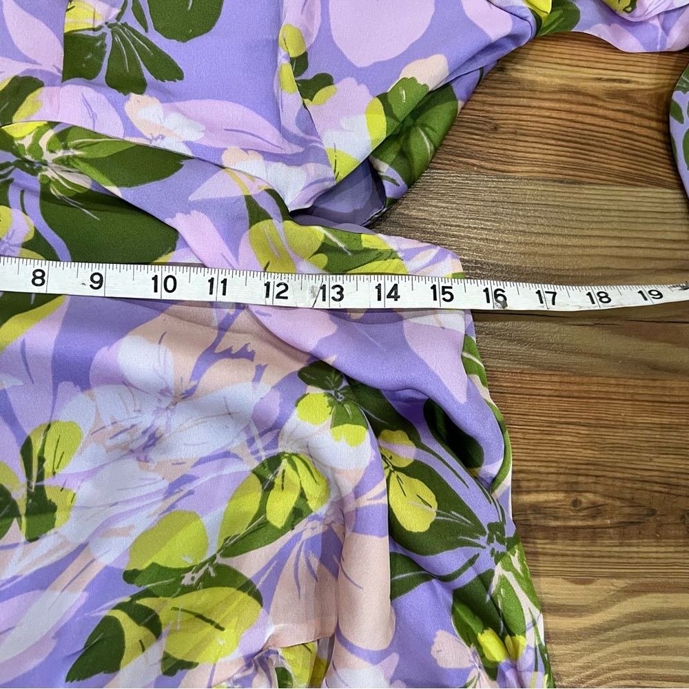 VENUS Long Sleeve Floral Dress in Purple and Green - Picture 5 of 6
